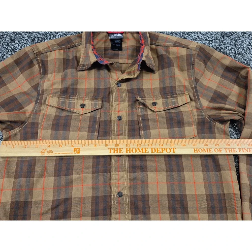 The North Face Shirt Men's Small Plaid Snap‎ Button Long Sleeve Outdoors Hiking
